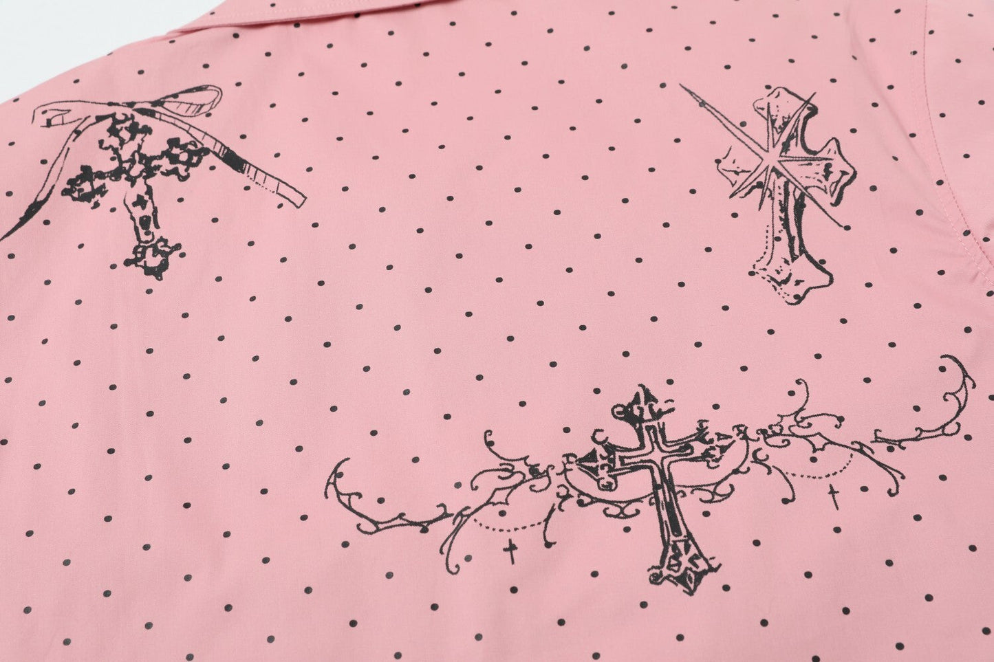 CapCabin Polka Cross Print Short Sleeve Shirt