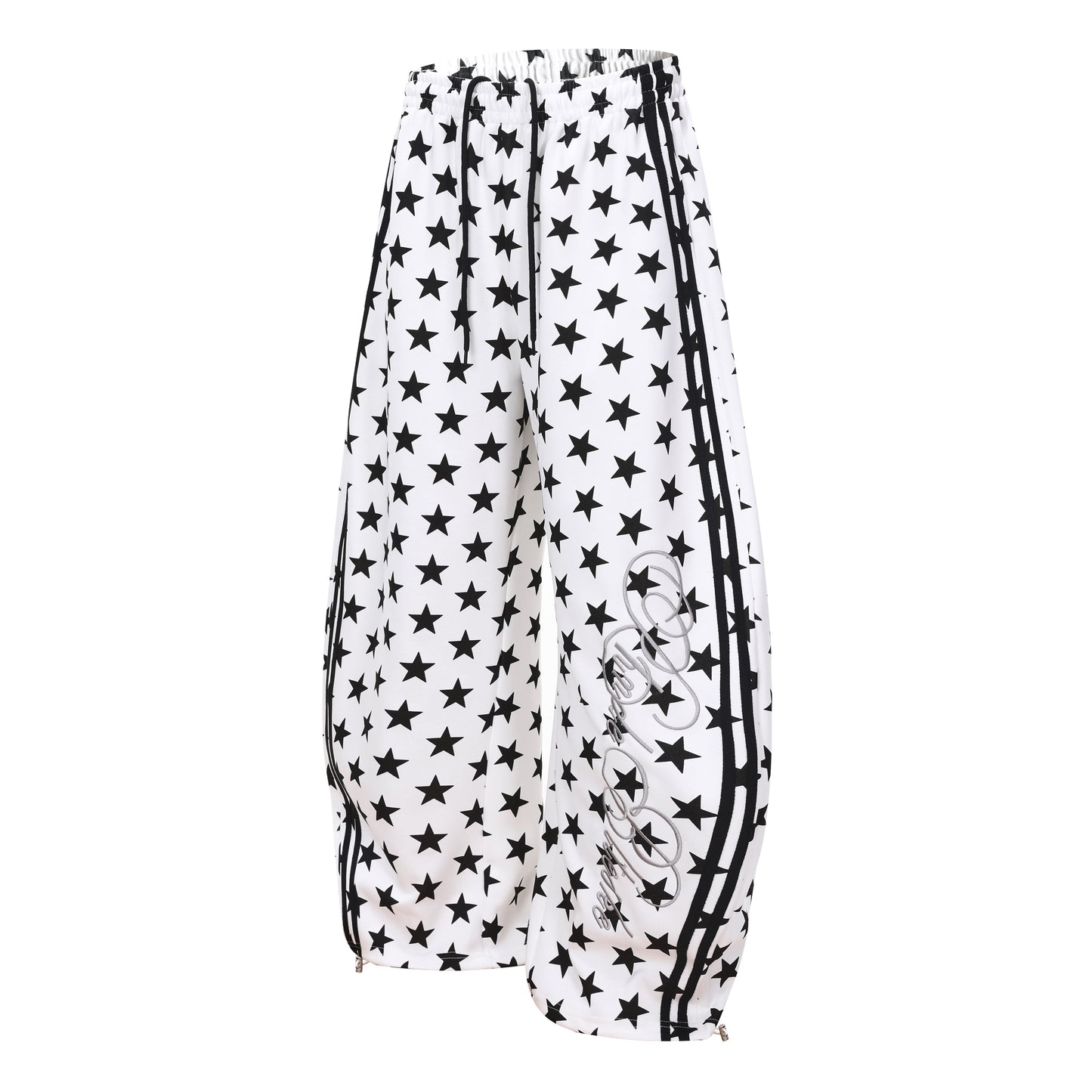 CapCabin Star Print Wide-Leg Sweatpants