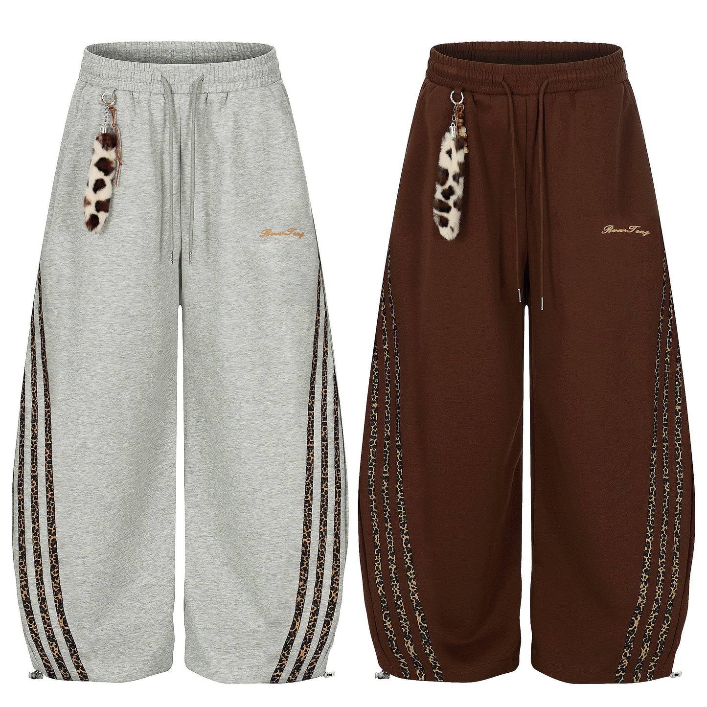 CapCabin Leopard Stripe Loose Sweatpants