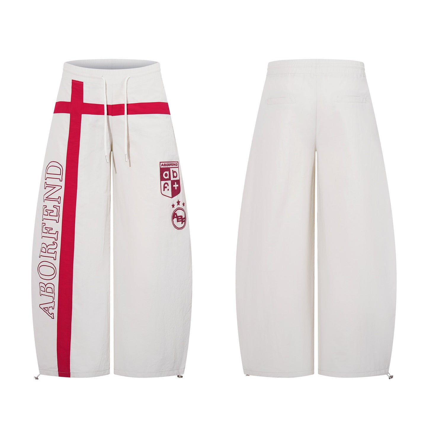 CapCabin Cross Graphic Wide-Leg Track Pants